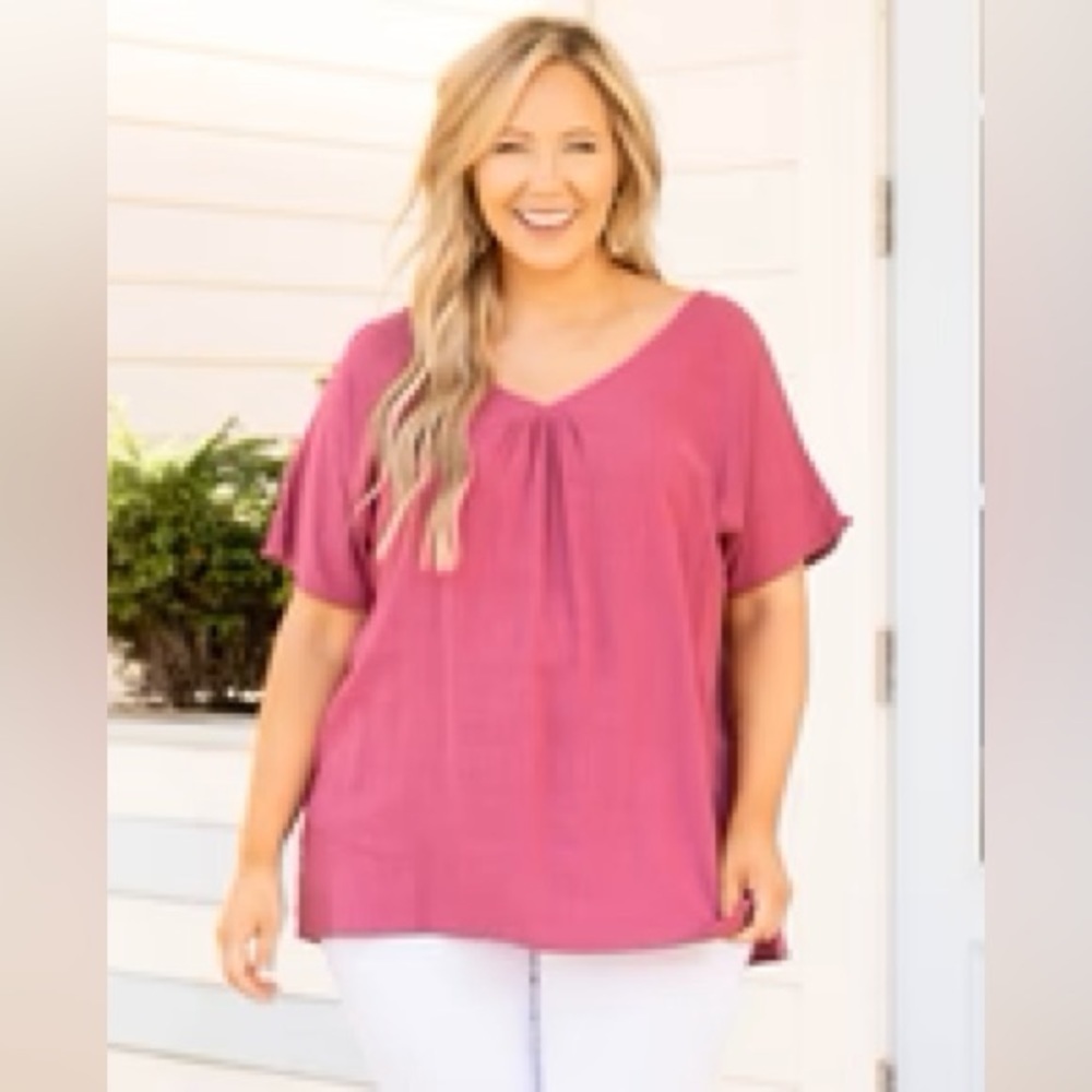 CHIC SOUL Pink short Sleeve Top Size 2X